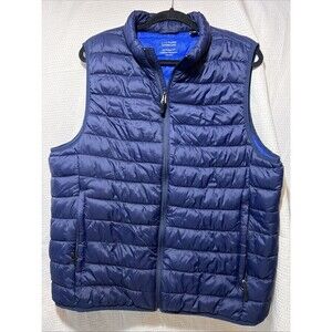 Club Room Performance Mens XL Blue Duck Down Puffer Full Zip Vest Outdoor